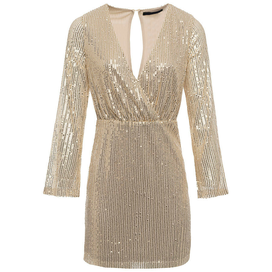 stropdas Taille Avonturier Paillet jurk | Goud - ComeGetFashion