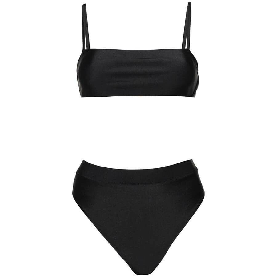 Nieuw High waist bikini zwart - Bikini's en Badpakken - ComeGetFashion CC-97